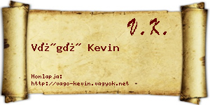 Vágó Kevin névjegykártya